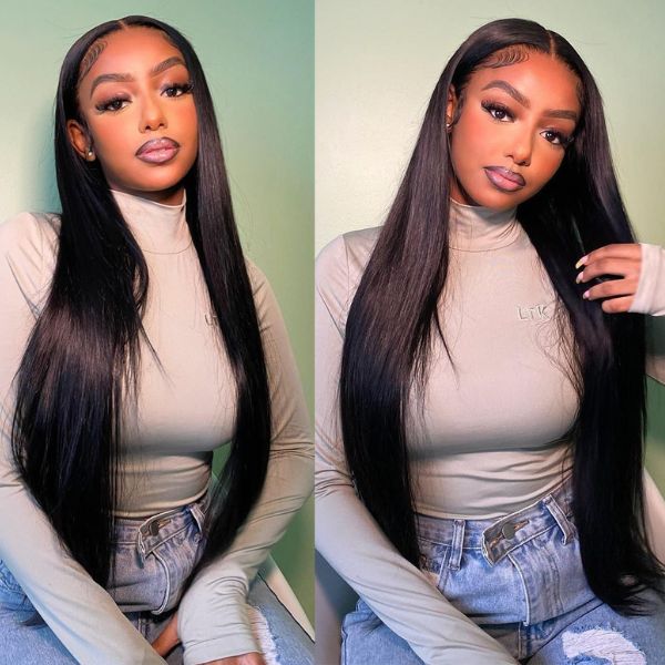 Luxury Choice | Super Density Silky Straight 13x4 Frontal Undetectable HD Lace Long Wig 100% Human Hair