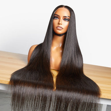 Halo Hair Style Hair 180% Density Royal Luxury Super Long Silky Straight 5x5 Closure HD Lace Wig 100% Human Hair