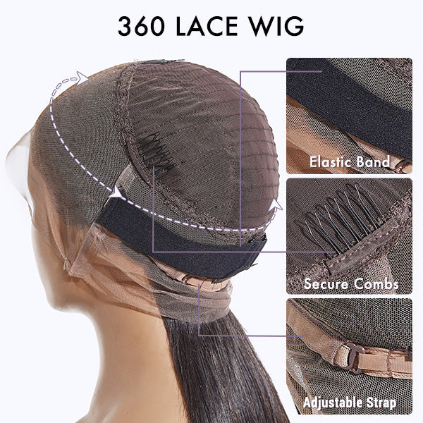 Halo Hair Style Hair 180% Density | 360 Lace Pre-Plucked Long Wig (Body Wave / Straight / Water Wave) - US Only
