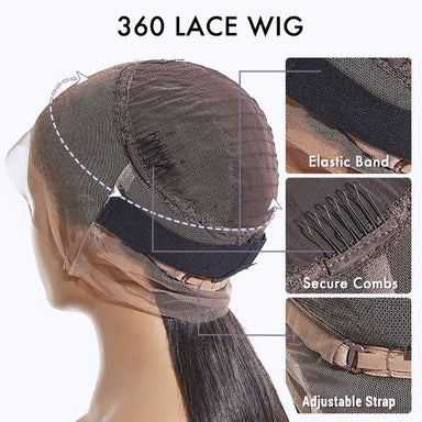 Halo Hair Style Hair 180% Density | 360 Lace Pre-Plucked Long Wig (Body Wave / Straight / Water Wave) - US Only