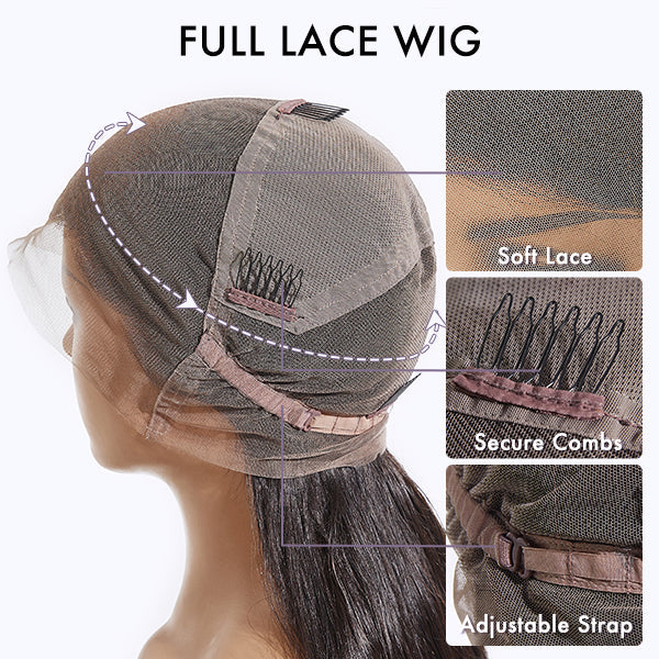 Special Deal | Halo Hair Style Hair Full Lace Classy Natural Black Body Wave / Straight Free Parting Half Up Half Down Wig
