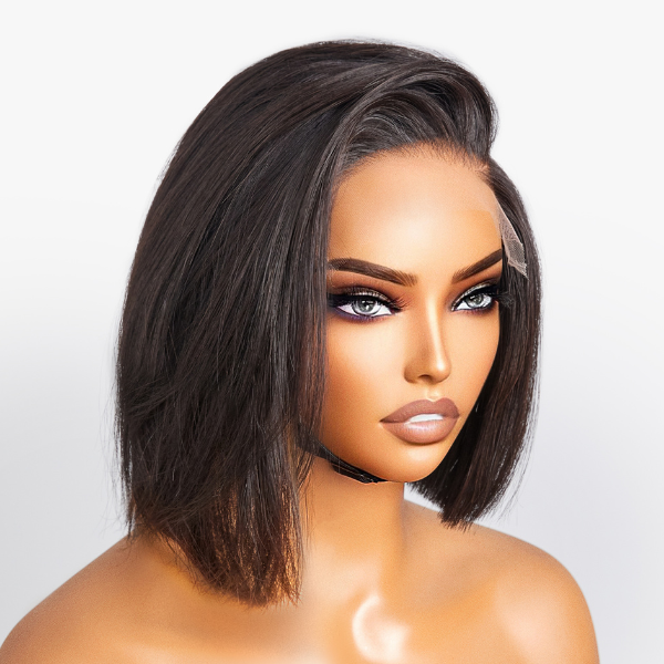 Asymmetric Bob Minimalist HD Lace Glueless C Part Short Wig 100% Human Hair - US Only