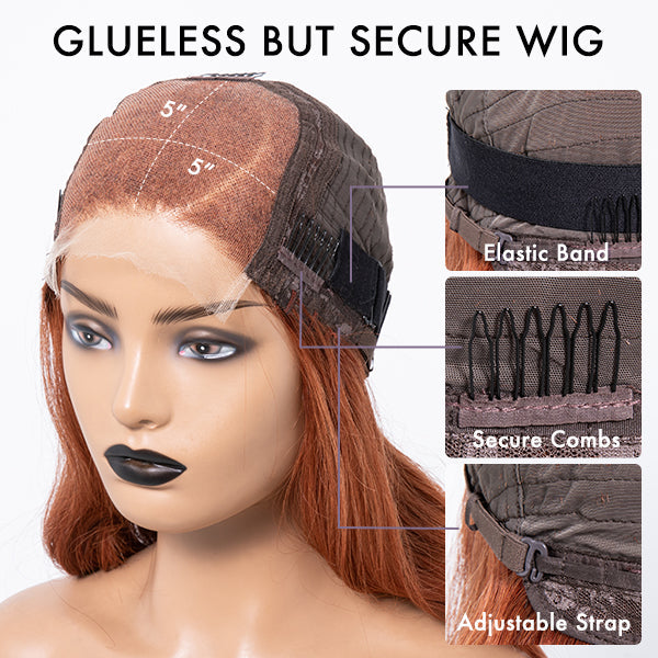 Cinnamon Brown Loose Wave / Straight / Straight Layer Glueless 5x5 Closure HD Lace Wig- US ONLY