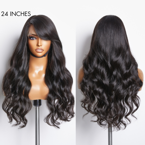 Melted Hair 150% Natural Black Body Wave Wig Glueless 5x5 Closure Wig – Style 0410