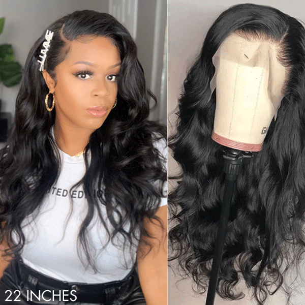 New Customers Only | PreMax Wigs - Halo Hair Style Hair Body Wave / Straight Glueless 13x4 Frontal Lace Long Wig Pre-Cut Lace