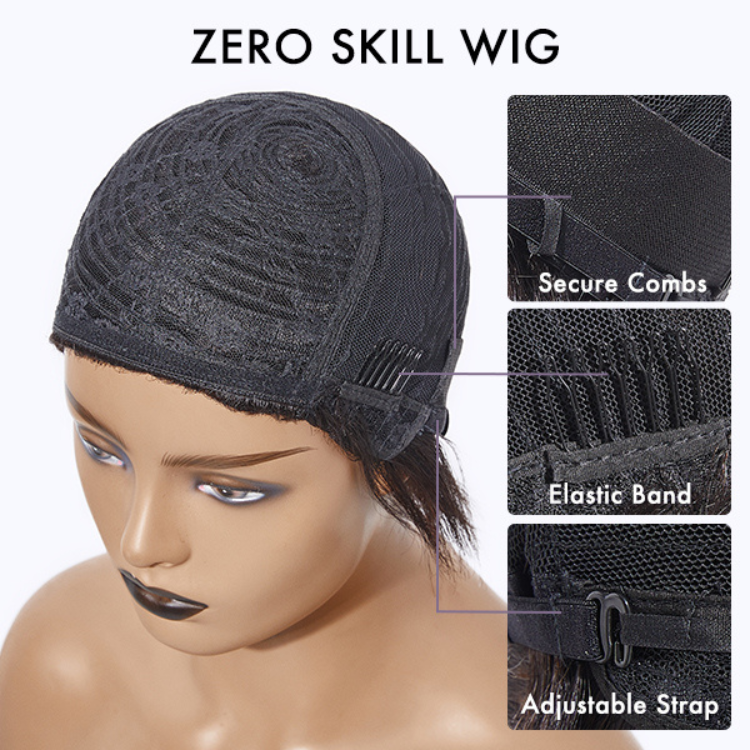 Beginner Friendly Glueless Silky Straight Bob Wig With Bangs Face-Framing