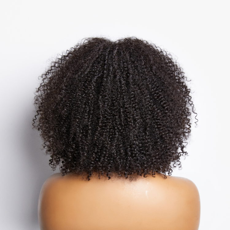 Melted Hair Natural Black Jerry Curl Wig Glueless Minimalist Lace Wig