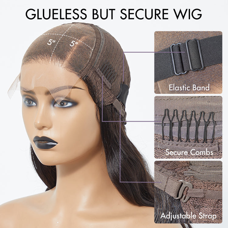 Melted Hair 180% Density | Trendy Brown with Black Peekaboo Loose Wave Glueless 5x5 Closure Lace Wig - US Only
