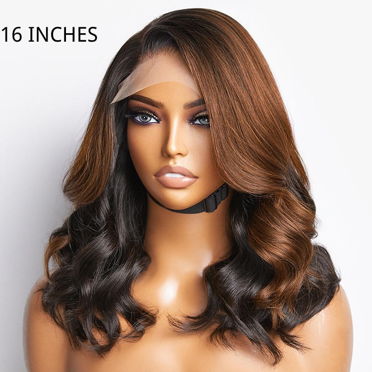 Melted Hair 180% Density | Trendy Brown with Black Peekaboo Loose Wave Glueless 5x5 Closure Lace Wig - US Only