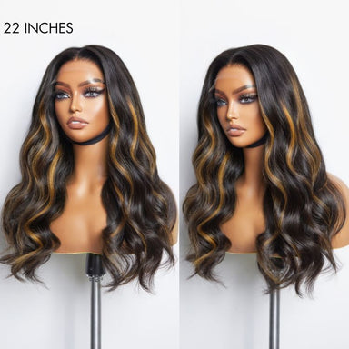 Blonde Piece Highlights Loose Wave Glueless 5x5 Closure HD Lace Wig | Large & Small Cap Size