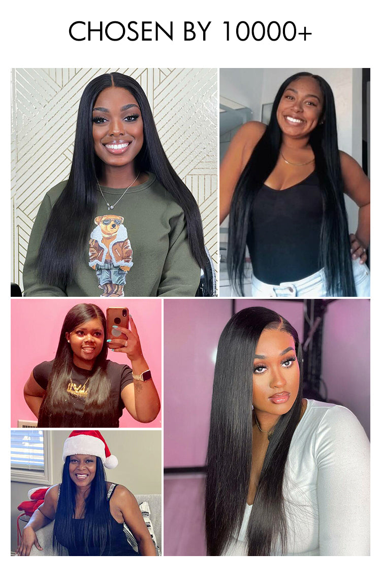 Melted Hair 180% Density Ion Perm Straight Glueless 5x5 Closure HD Lace Wig-07
