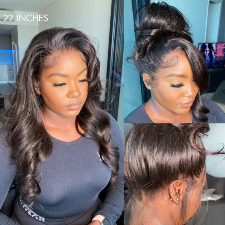Exclusive Sale | Halo Hair Style Hair Full Lace Classy Natural Black Body Wave / Straight Free Parting Half Up Half Down Wig