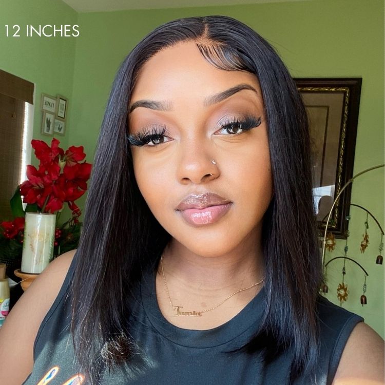Melted Hair 100% Natural Black Straight Wig Glueless 4x4 Closure Wig – Style 1997