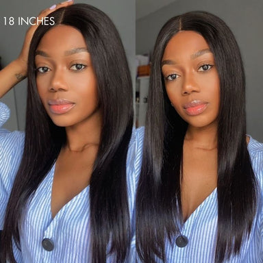Melted Hair 100% Natural Black Straight Wig Glueless 4x4 Closure Wig – Style 1997