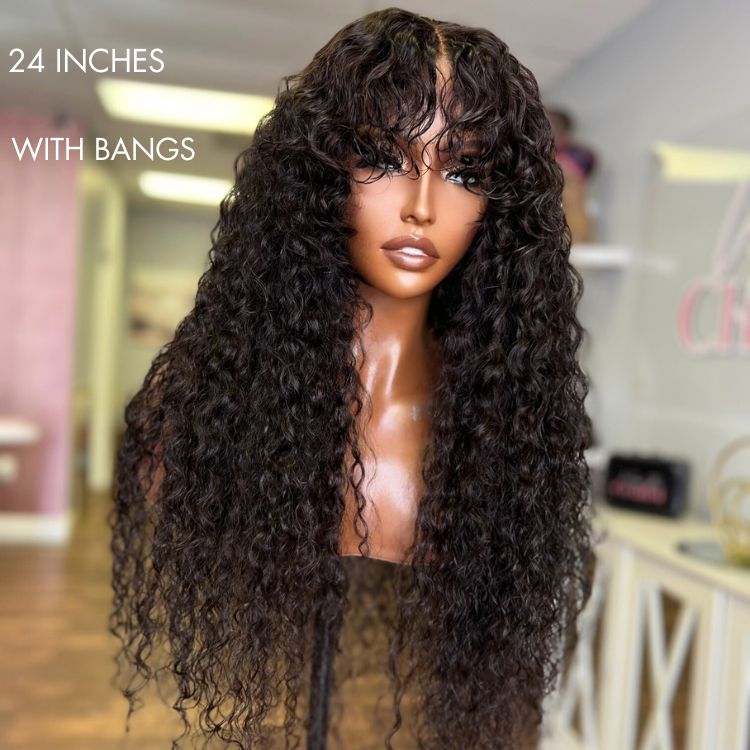Melted Hair 100% Natural Black Deep Wave Wig Glueless 4x4 Closure Wig