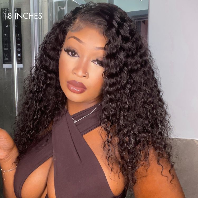 Halo Hair Style Hair 180% Density Deep Wave Glueless 13x4 Frontal Lace Wig - US Only