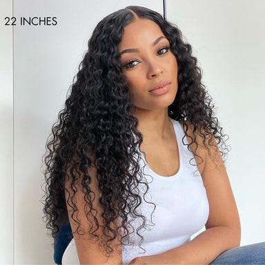 Halo Hair Style Hair 180% Density Deep Wave Glueless 13x4 Frontal Lace Wig - US Only