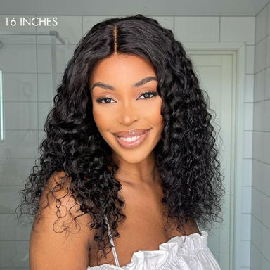 Halo Hair Style Hair 180% Density Deep Wave Glueless 13x4 Frontal Lace Wig - US Only
