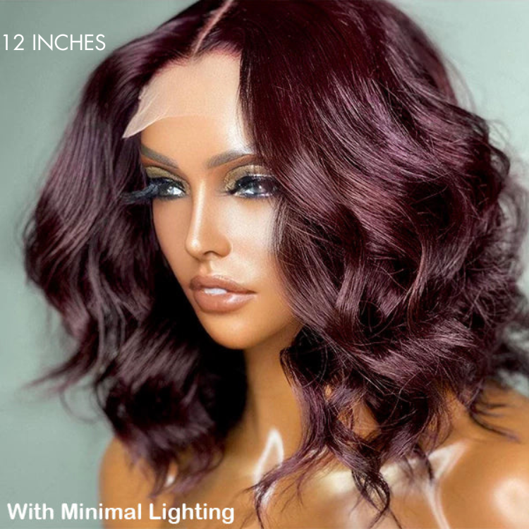 Melted Hair 150% Red/Purple Loose Wave Wig Glueless Minimalist Lace Wig