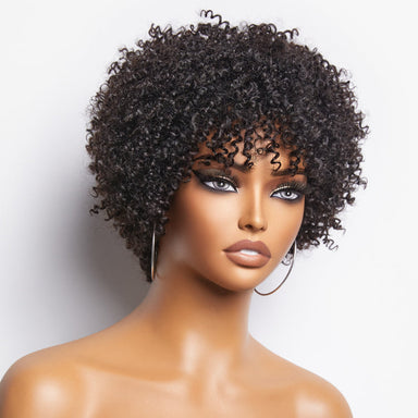 Melted Hair 150% Natural Black Kinky Curly Wig Glueless Wig