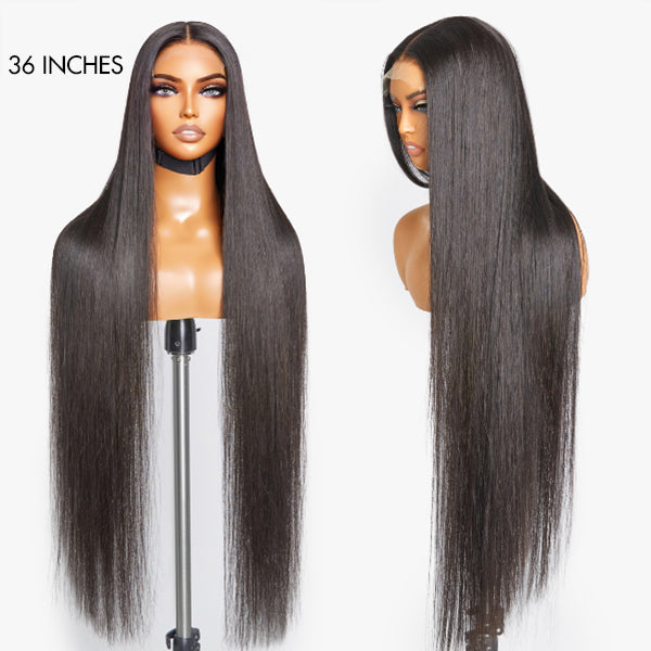 Halo Hair Style Hair 180% Density Royal Luxury Super Long Silky Straight 5x5 Closure HD Lace Wig 100% Human Hair