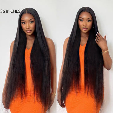 Halo Hair Style Hair 180% Density Royal Luxury Super Long Silky Straight 5x5 Closure HD Lace Wig 100% Human Hair