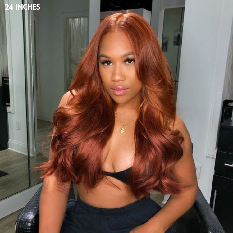 Cinnamon Brown Loose Wave / Straight / Straight Layer Glueless 5x5 Closure HD Lace Wig- US ONLY