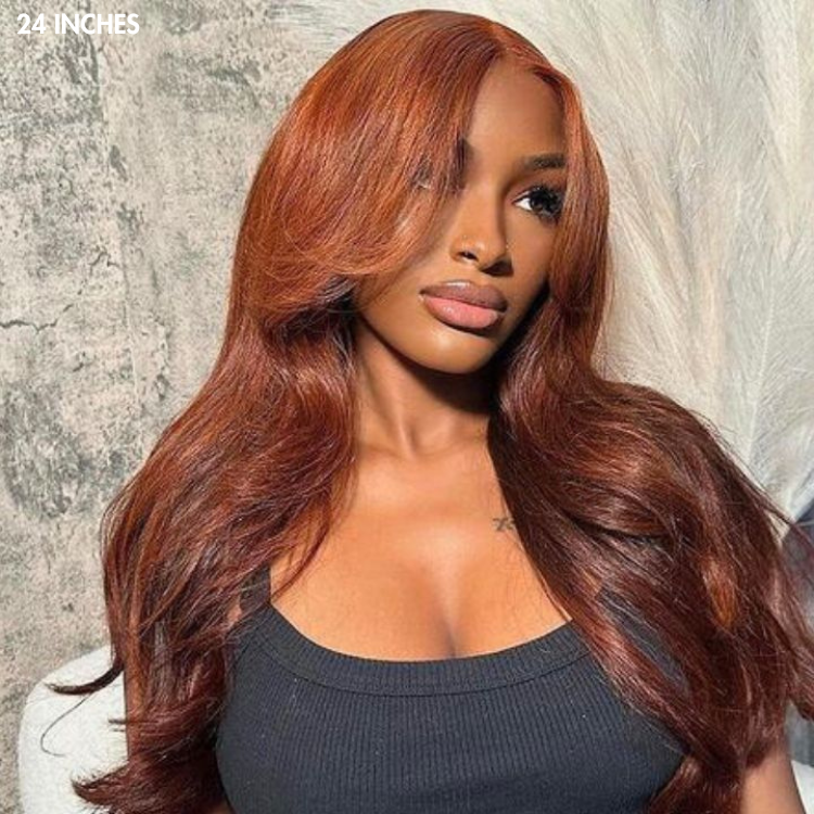 Cinnamon Brown Loose Wave / Straight / Straight Layer Glueless 5x5 Closure HD Lace Wig- US ONLY