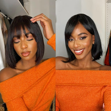 Trendy Short Cut Bob Wig With Bangs | Beginner Friendly