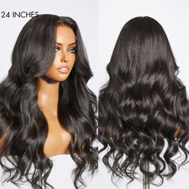 Melted Hair 150% Natural Black Body Wave Wig Glueless 5x5 Closure Wig – Style 3610