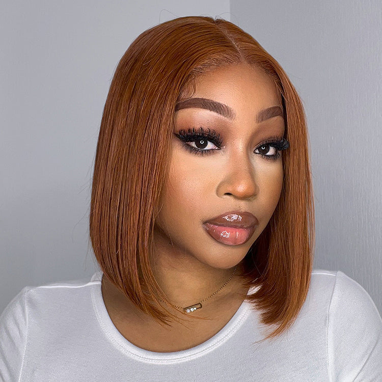 My GO-TO BOB - Beginner Friendly Sugar Maple 4x4 Closure Lace Glueless Mid Part Bob Wig - US Only