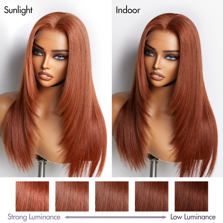 Cinnamon Brown Loose Wave / Straight / Straight Layer Glueless 5x5 Closure HD Lace Wig- US ONLY