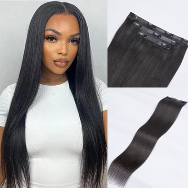Melted Hair Natural Black Straight Clip-In Extensions