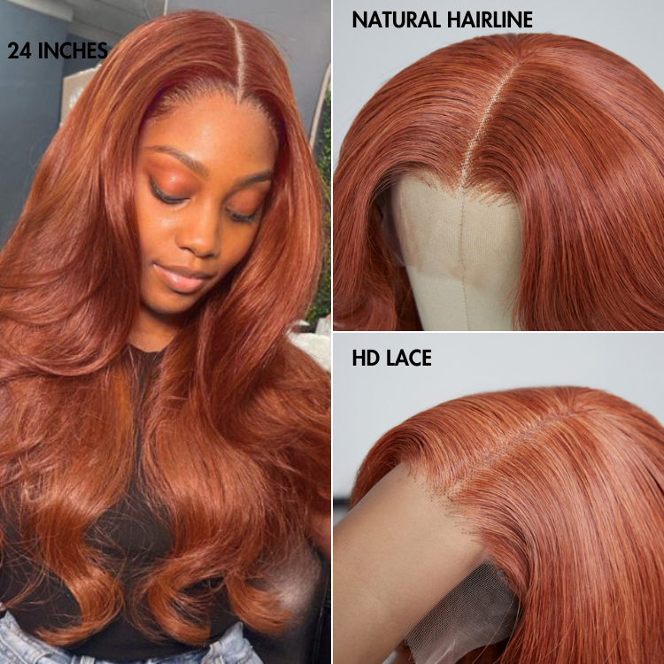 Cinnamon Brown Loose Wave / Straight / Straight Layer Glueless 5x5 Closure HD Lace Wig- US ONLY