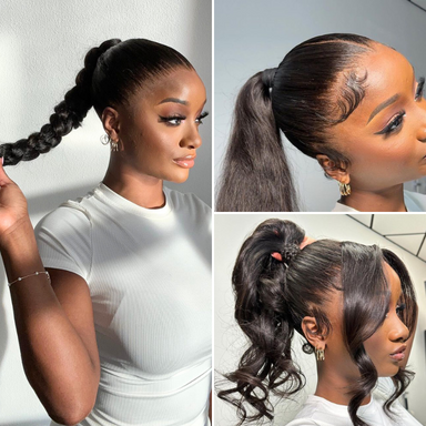 Halo Hair Style Hair Full Lace Classy Natural Black Body Wave Free Parting Half Up Half Down Wig Invisi Drawstring Cap Pre-cut Lace