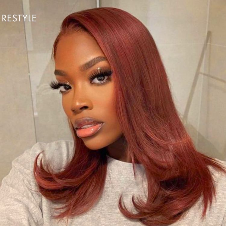 Cinnamon Brown Loose Wave / Straight / Straight Layer Glueless 5x5 Closure HD Lace Wig- US ONLY
