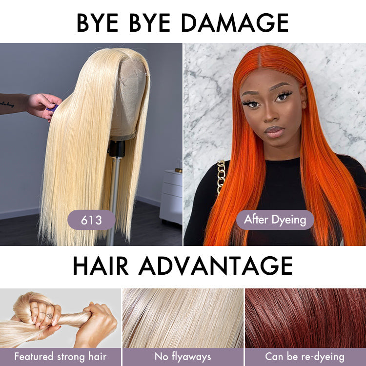 PreMax Wigs | Blonde 613 Silky Straight Glueless 5x5 Closure HD Lace Wig Pre-Cut Lace