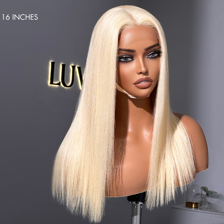 Melted Hair 180% 613 Blonde Silky Straight Wig Glueless 5x5 Closure Pre-Cut Lace Wig