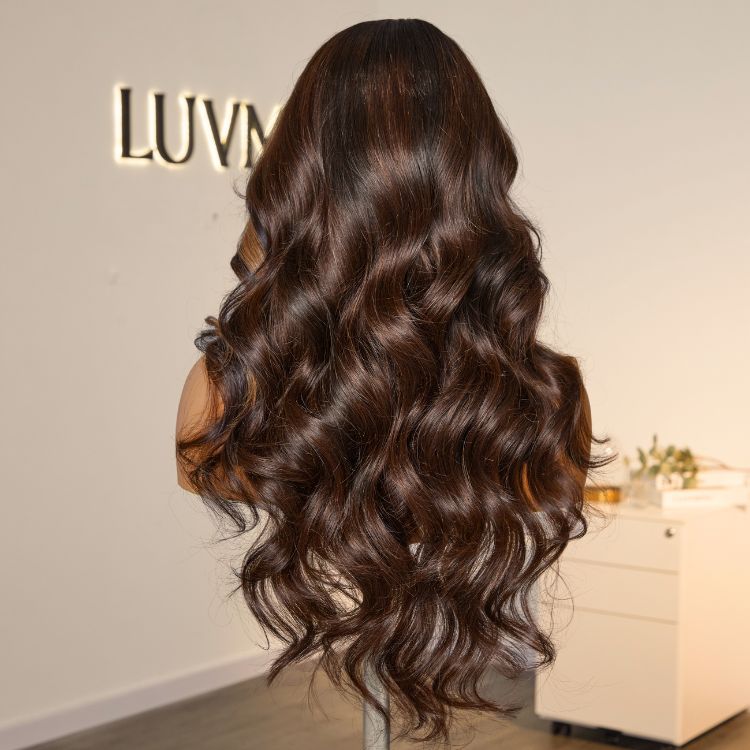 Blonde Highlight Loose Wave Glueless 5x5 Closure HD Lace Wig with Curtain Bangs - US Only
