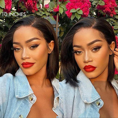 Melted Hair 100% Natural Black Short Cut / Bob Wig Glueless Minimalist Lace Wig – Style 7514