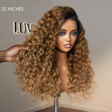 Sun-kissed Ombre Blonde Water Wave Glueless 13x4 Frontal Lace Wig Free Part - US Only