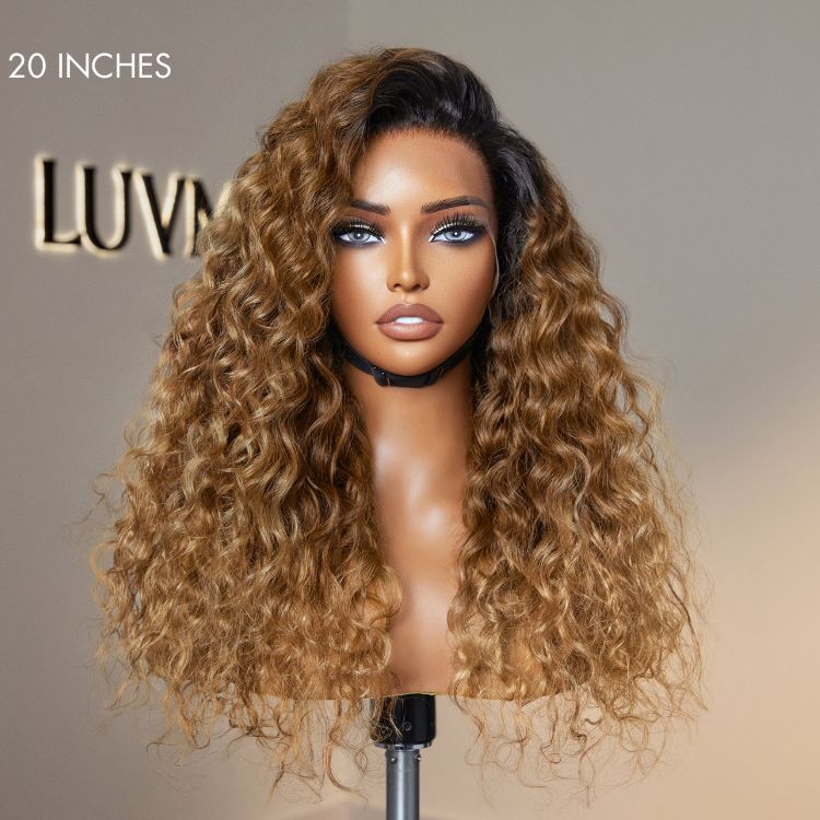 Sun-kissed Ombre Blonde Water Wave Glueless 13x4 Frontal Lace Wig Free Part - US Only