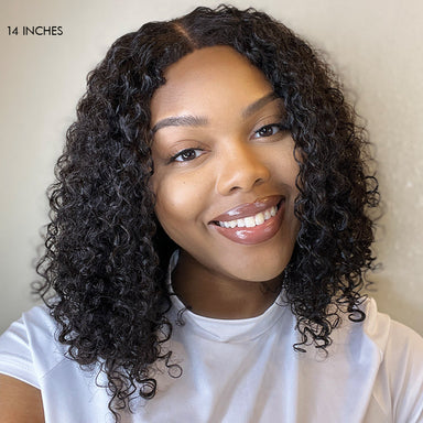 Vacation Vibes Water Wave 4x4 Closure Lace Glueless Mid Part Short Wig 100% Human Hair - US Only