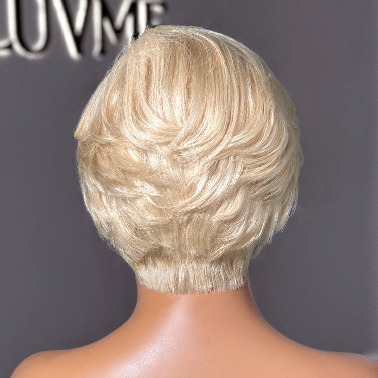 613 Blonde Pixie Cut Wig Glueless Minimalist HD Lace C Part Short Wig 100% Human Hair Pre-Cut Lace - Halo Hair Style GLUELESS