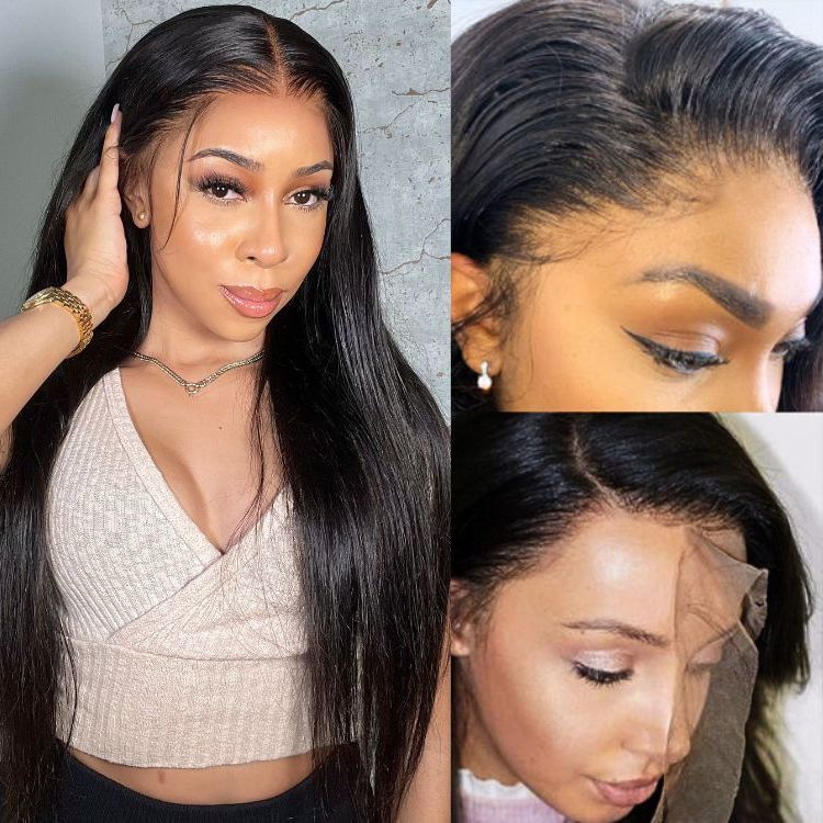 Halo Hair Style Hair 180% Density | Silky Straight 13x4 Frontal HD Lace Glueless Long Wig 100% Human Hair - US Only