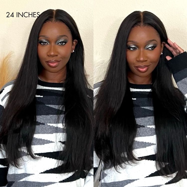 Halo Hair Style Hair 180% Density | Silky Straight 13x4 Frontal HD Lace Glueless Long Wig 100% Human Hair - US Only