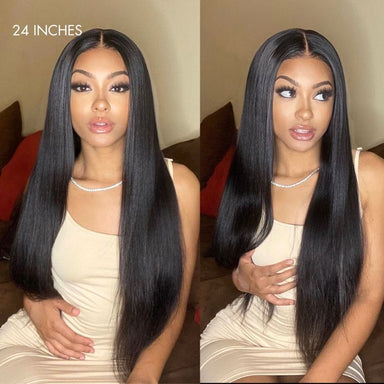 Halo Hair Style Hair 180% Density | Silky Straight Glueless 5x5 Closure HD Lace Long Wig | Large & Small Cap Size - US Only
