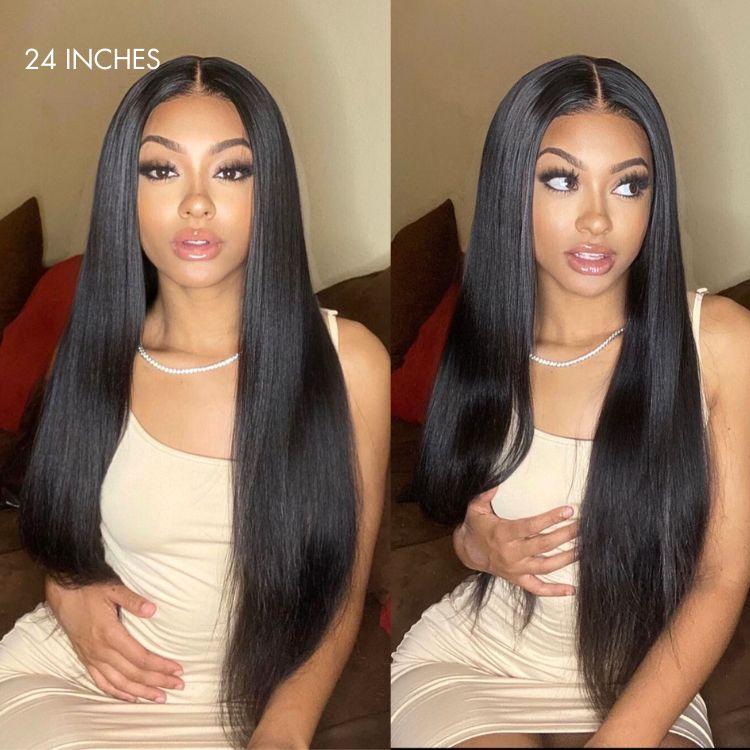 Halo Hair Style Hair 180% Density | Silky Straight Glueless 5x5 Closure HD Lace Long Wig | Large & Small Cap Size - US Only