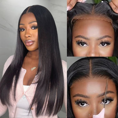 Melted Hair 100% Natural Black Straight Wig Glueless 4x4 Closure Wig – Style 1997