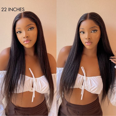 Melted Hair 100% Natural Black Straight Wig Glueless 4x4 Closure Wig – Style 5130